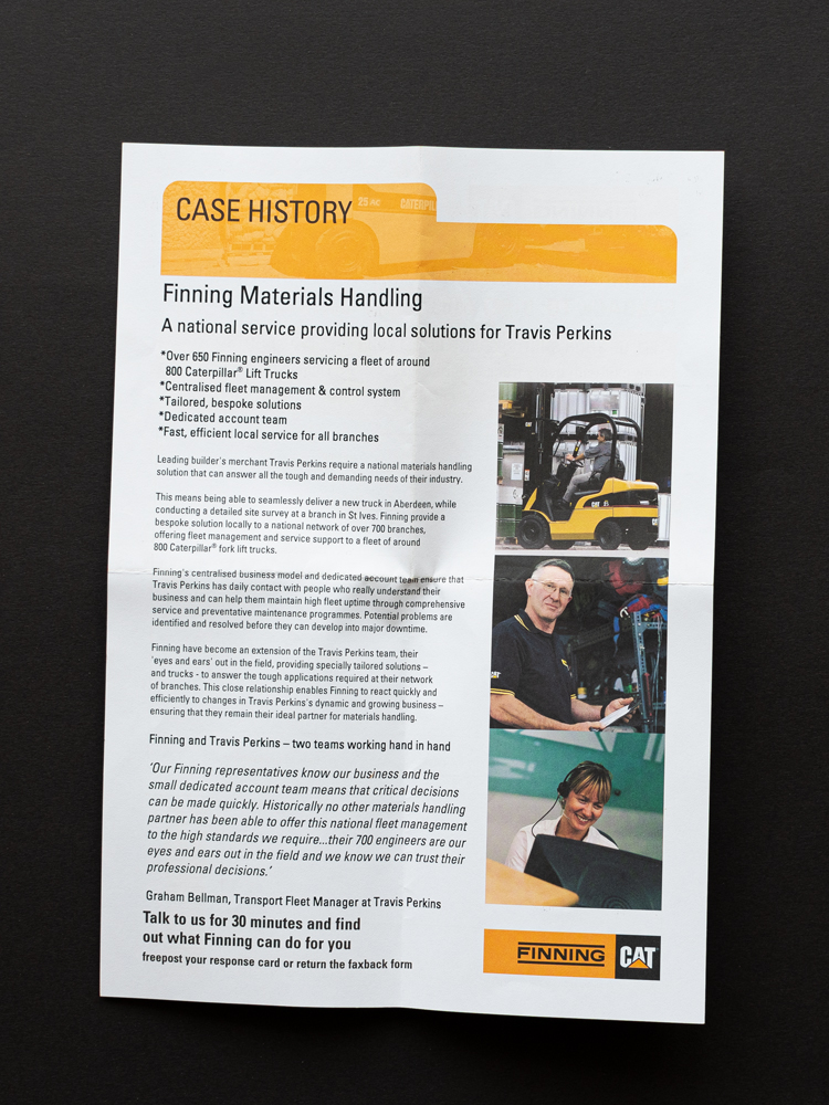 Finning CAT case history sheet