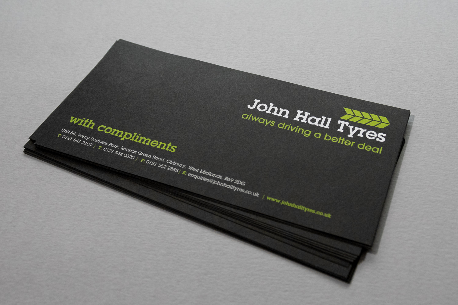 john hall tyres compliment slip