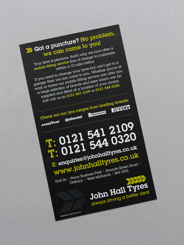 john hall tyres flyer back