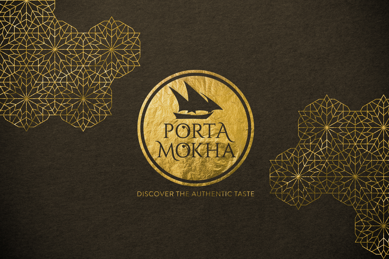 porta mokha gold foil logo